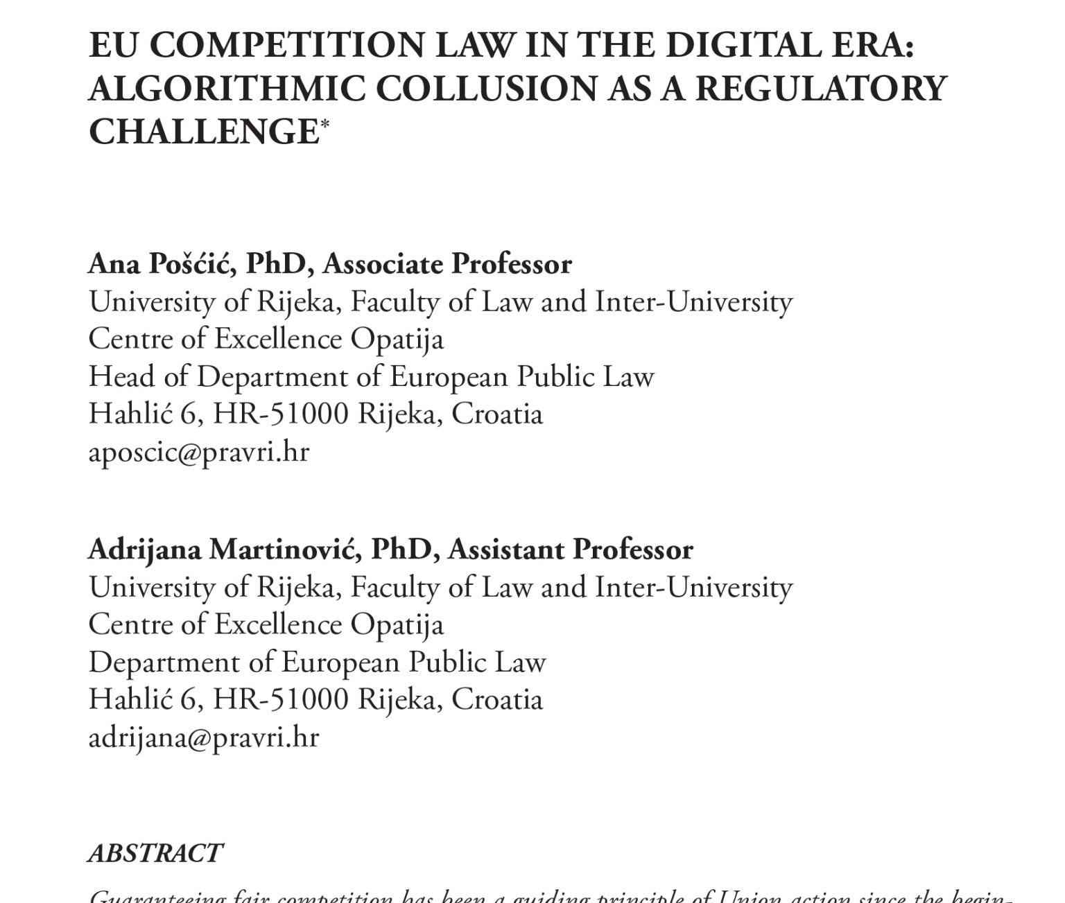 EU Competition Law In The Digital Era Algorithmic Collusion As A
